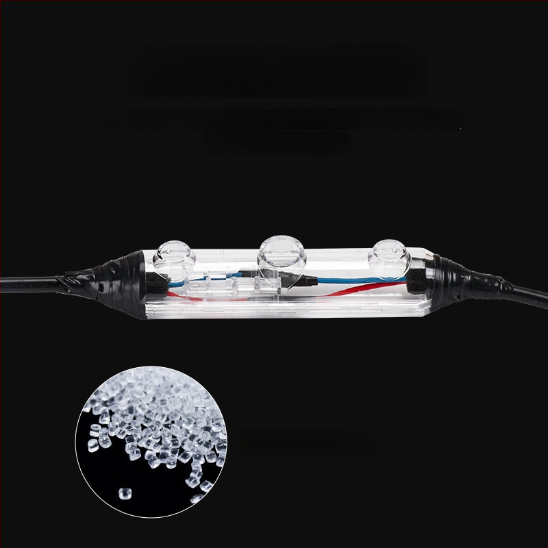 Liimiga täidetud veekindel jaotuskast välisvalgustusele, 1 sisend, 2 väljundit, isolatsiooniga ja tihendatud, pritsmekaitse