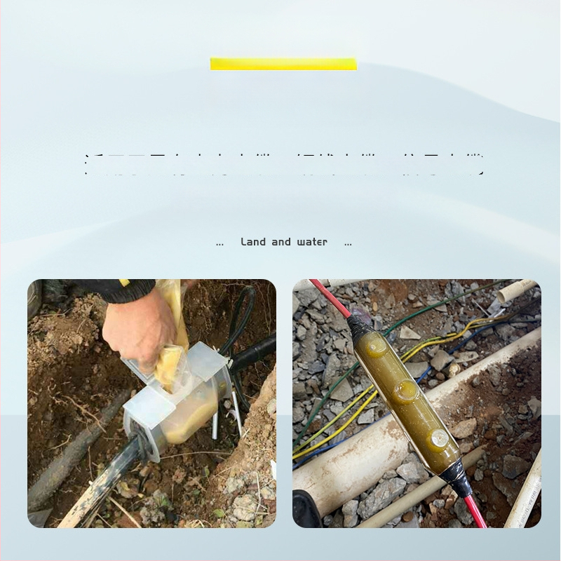 Liimiga täidetud veekindel jaotuskast välisvalgustusele, 1 sisend, 2 väljundit, isolatsiooniga ja tihendatud, pritsmekaitse