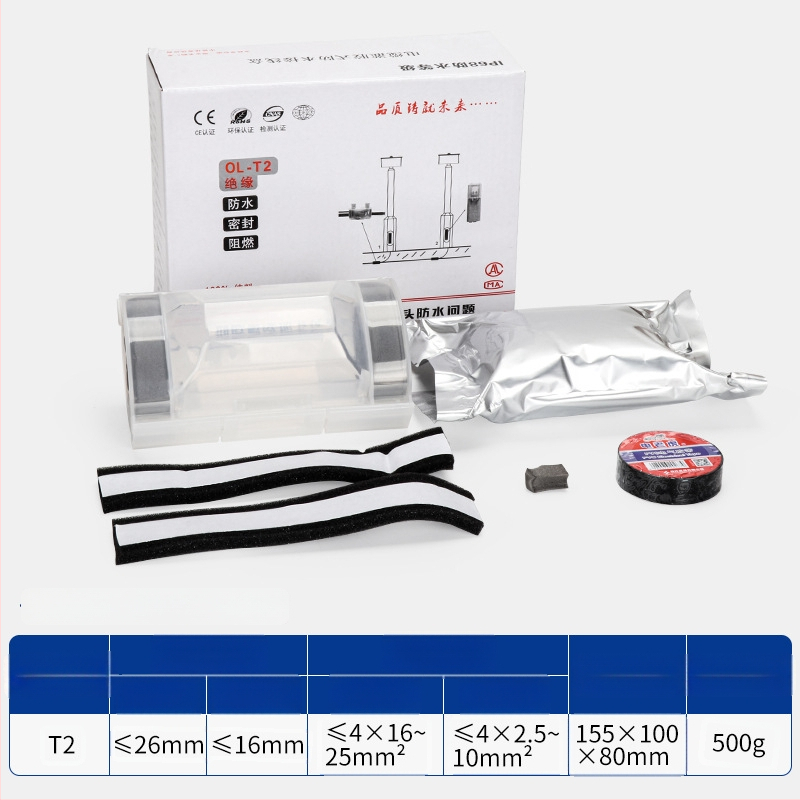 Liimiga täidetud veekindel jaotuskast välisvalgustusele, 1 sisend, 2 väljundit, isolatsiooniga ja tihendatud, pritsmekaitse