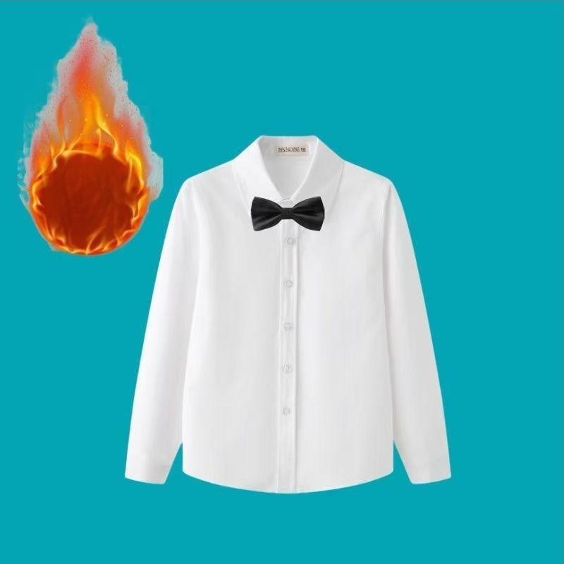 Vaikų ilgomis rankovėmis mokyklinė marškinėliai, korėjietiško stiliaus, švelnus audinio apdorojimas, medvilnės 30% mišinys, žiema 2025