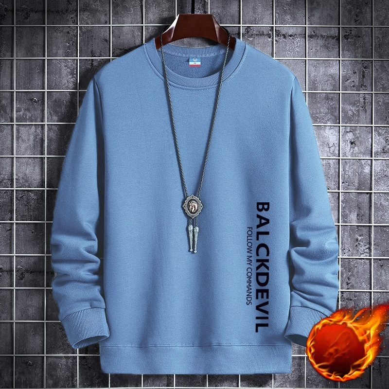 Korejas stilā veidots fleece iekšējais džemperis, ar apaļu kaklu, garas piedurknes, 100% poliesters