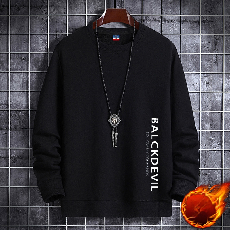 Korejas stilā veidots fleece iekšējais džemperis, ar apaļu kaklu, garas piedurknes, 100% poliesters