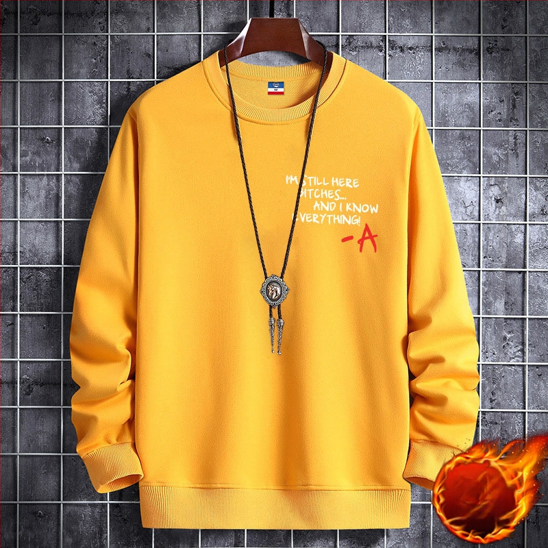 Korejas stilā veidots fleece iekšējais džemperis, ar apaļu kaklu, garas piedurknes, 100% poliesters