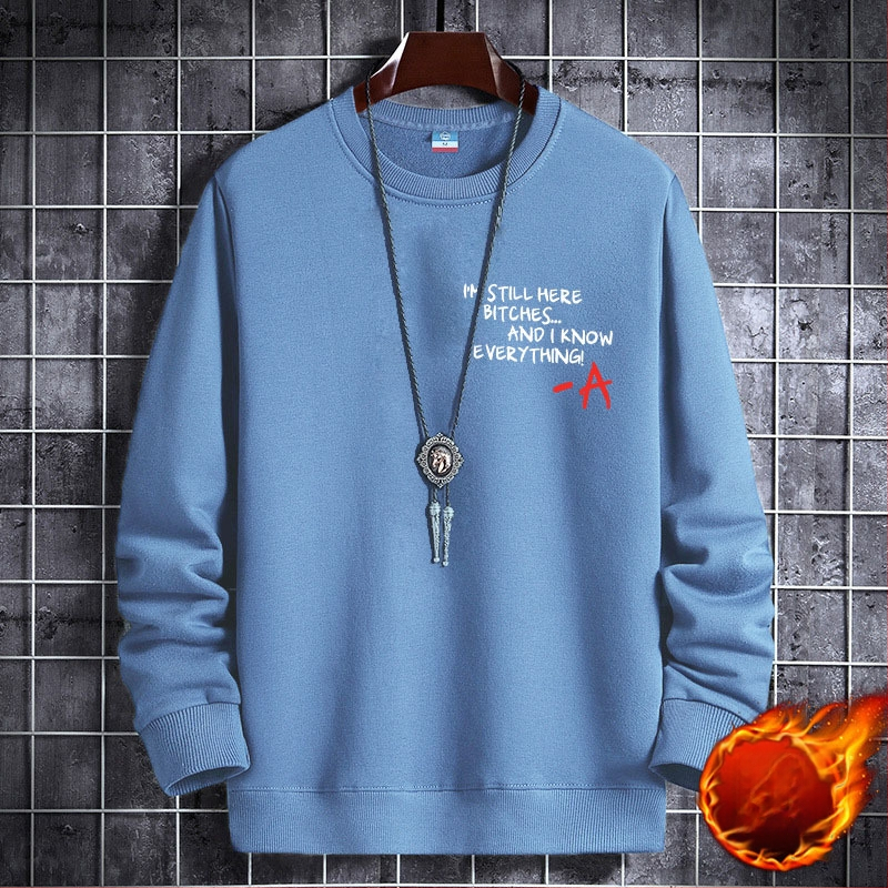 Korejas stilā veidots fleece iekšējais džemperis, ar apaļu kaklu, garas piedurknes, 100% poliesters