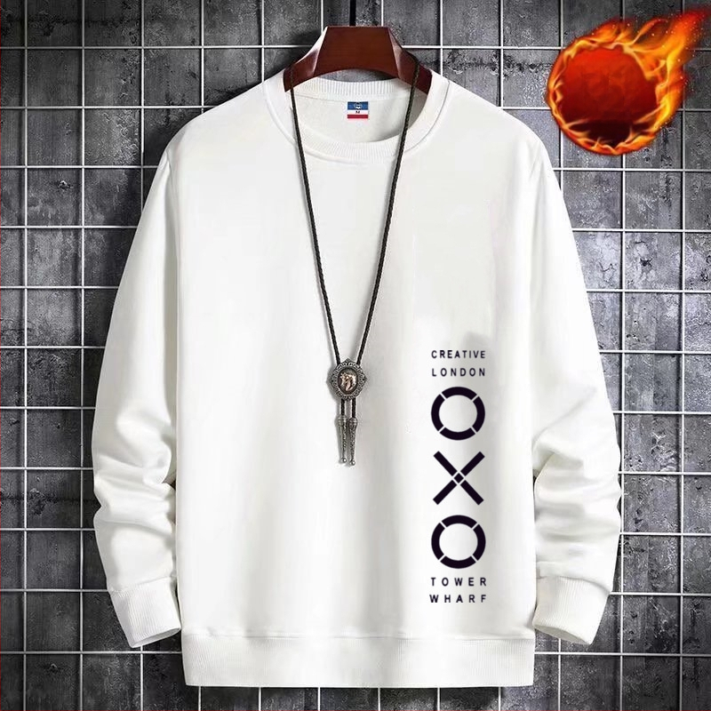 Korejas stilā veidots fleece iekšējais džemperis, ar apaļu kaklu, garas piedurknes, 100% poliesters