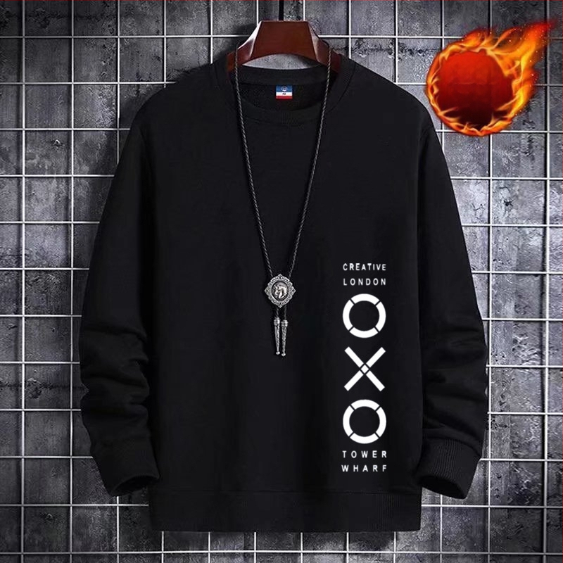 Korejas stilā veidots fleece iekšējais džemperis, ar apaļu kaklu, garas piedurknes, 100% poliesters