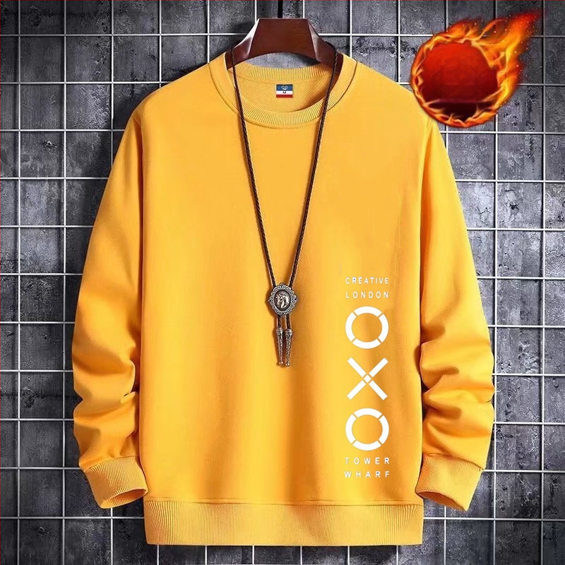 Korejas stilā veidots fleece iekšējais džemperis, ar apaļu kaklu, garas piedurknes, 100% poliesters