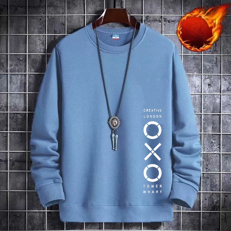 Korejas stilā veidots fleece iekšējais džemperis, ar apaļu kaklu, garas piedurknes, 100% poliesters