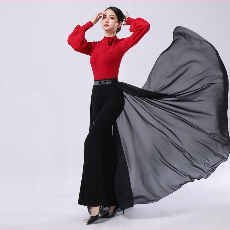 Šiuolaikinio šokio drabužių komplektas, Modal audinys su 90% medvilnės, suaugusiųjų moterų, tinka baletui, Lotynų šokiui, etniniam ir nacionaliniam standartiniam šokiui pavasarį–vasarą–rudenį