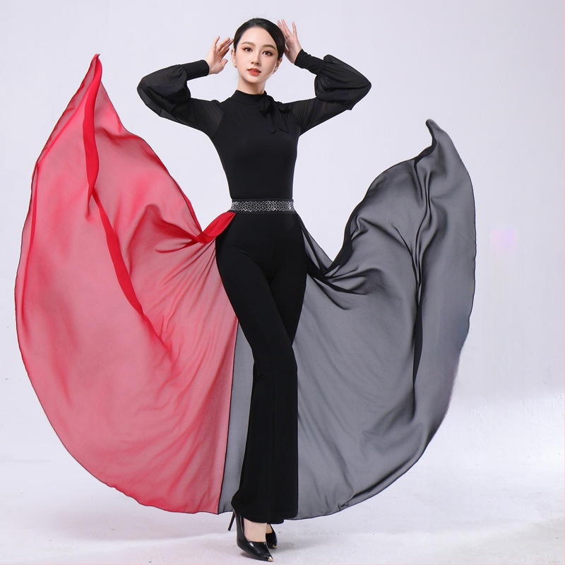 Šiuolaikinio šokio drabužių komplektas, Modal audinys su 90% medvilnės, suaugusiųjų moterų, tinka baletui, Lotynų šokiui, etniniam ir nacionaliniam standartiniam šokiui pavasarį–vasarą–rudenį