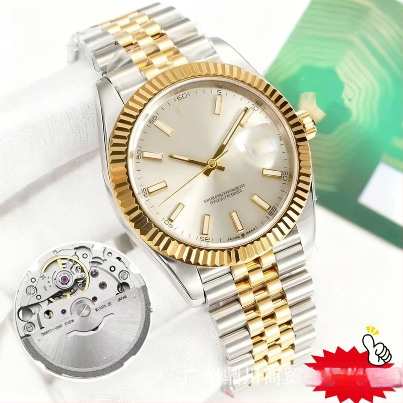 Vīriešu mehāniskais pulkstenis ar kustību 8215, safīra kristāla stikls, ūdensizturīgs, nerūsējošā tērauda korpuss un siksna, luminescējošs displejs