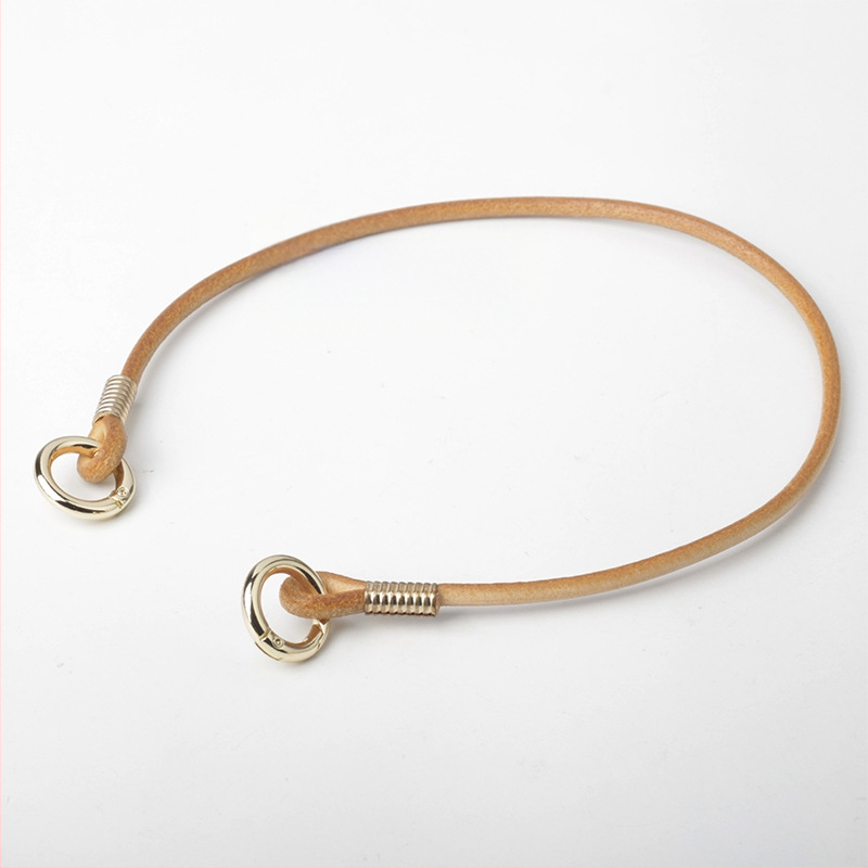 Презрамка за чанта с открит пръстен – кръстосано носене / къса презрамка за рамо / подмишница – телешка кожа с растително обработване, едноцветна