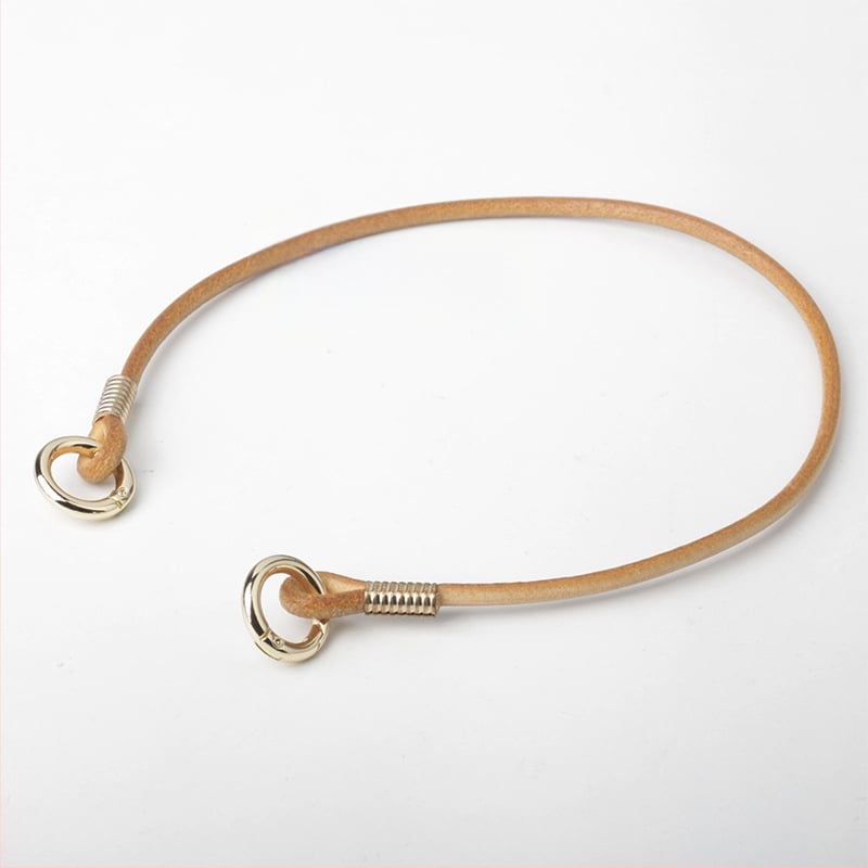 Презрамка за чанта с открит пръстен – кръстосано носене / къса презрамка за рамо / подмишница – телешка кожа с растително обработване, едноцветна