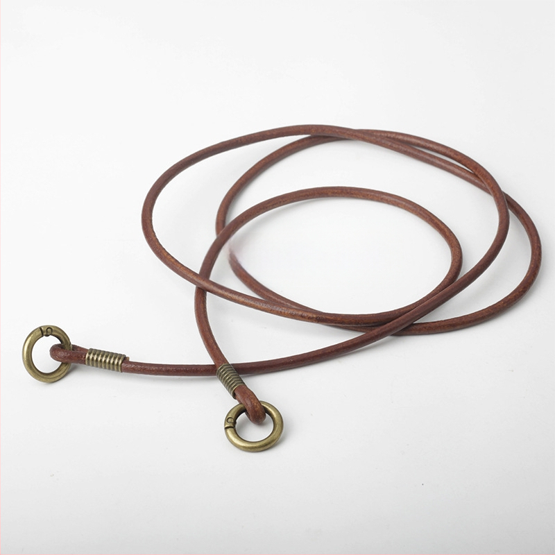 Презрамка за чанта с открит пръстен – кръстосано носене / къса презрамка за рамо / подмишница – телешка кожа с растително обработване, едноцветна