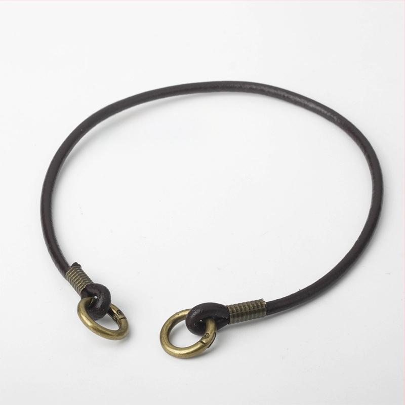 Презрамка за чанта с открит пръстен – кръстосано носене / къса презрамка за рамо / подмишница – телешка кожа с растително обработване, едноцветна