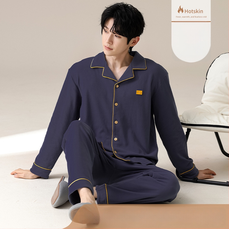 Muški topli pidžama set s kardiganom, dugi rukavi, zimski, veličine 4XL–7XL