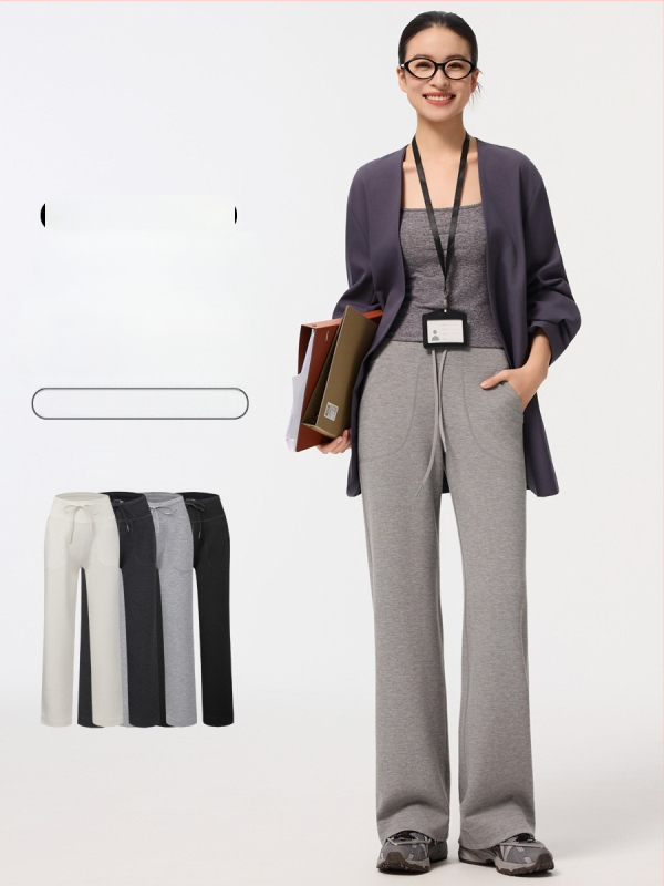 Moteriški kasdieniniai tiesūs keliai iš modalinio pluošto su poliesterio mišiniu, raištelis, tiesus kirpimas su drapavimu, smėlio plovimo apdaila