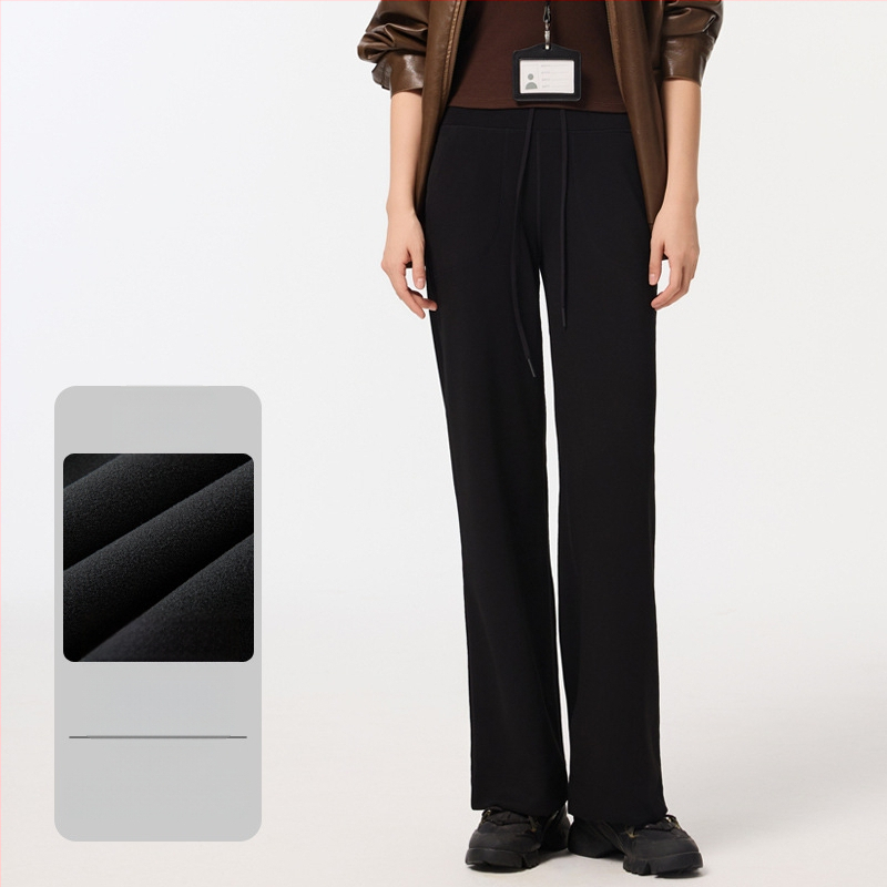 Moteriški kasdieniniai tiesūs keliai iš modalinio pluošto su poliesterio mišiniu, raištelis, tiesus kirpimas su drapavimu, smėlio plovimo apdaila