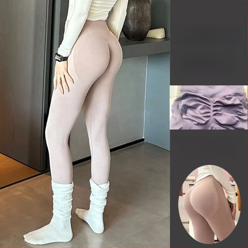 Moteriški aukšto juosmens sportiniai kelnės, siauras kirpimas, drėgmę šalantis nailono-elastano mišinio, tinka bėgimui ir jogai