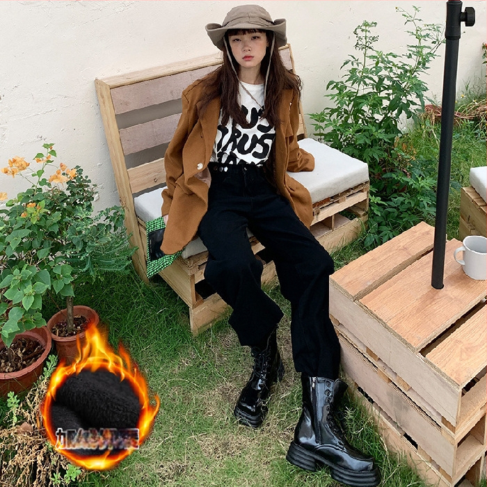 Naiste džinsid laia lõikega, kõrge vöökoht, puuvillane denims 70–80%, jaapani-korea vabaajastiil, talv 2022