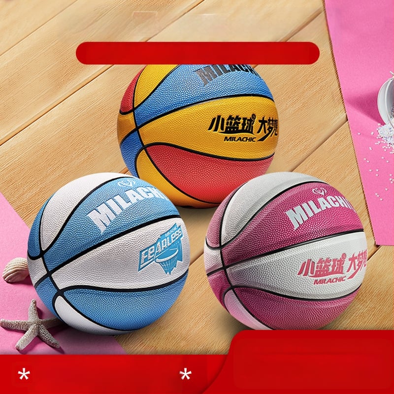 Vaikų PU krepšinio kamuolys vidaus ir lauko treniruotėms, su spausdintu logotipu, pritaikomas ir licencijuojamas privatų ženklą