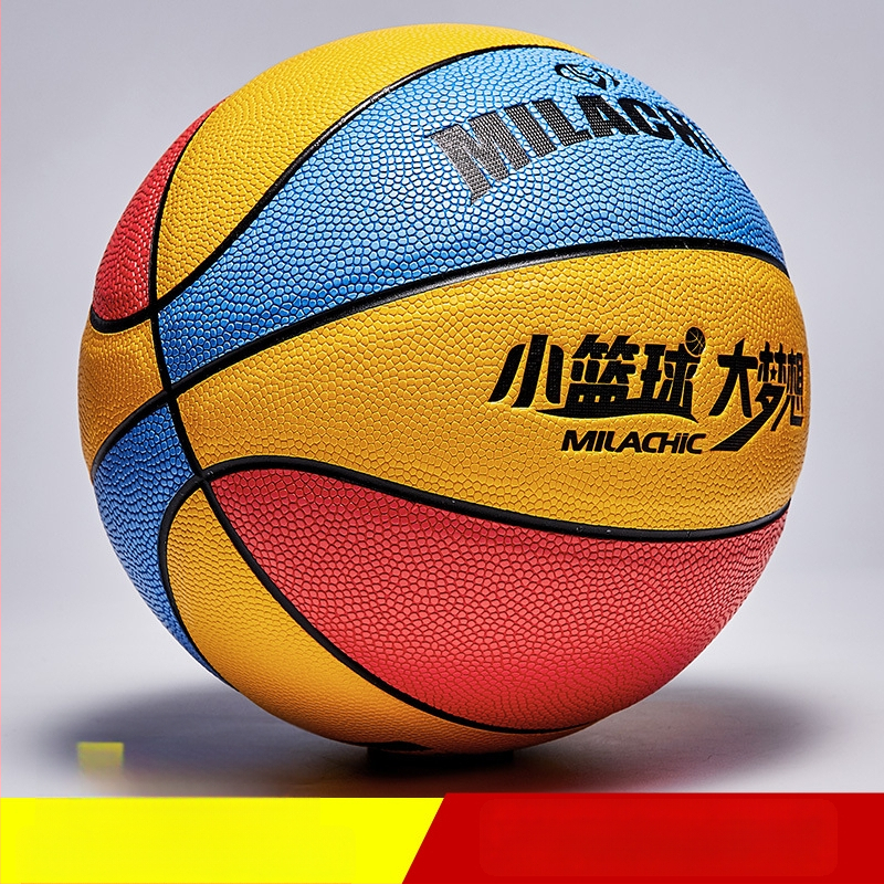 Vaikų PU krepšinio kamuolys vidaus ir lauko treniruotėms, su spausdintu logotipu, pritaikomas ir licencijuojamas privatų ženklą