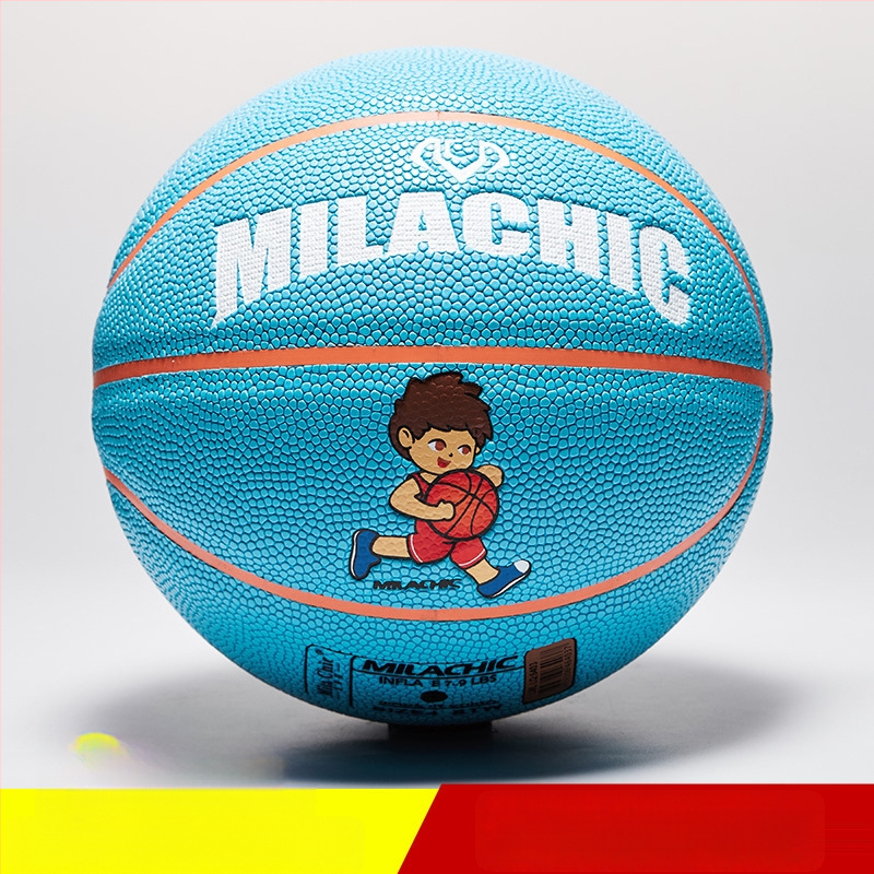 Vaikų PU krepšinio kamuolys vidaus ir lauko treniruotėms, su spausdintu logotipu, pritaikomas ir licencijuojamas privatų ženklą
