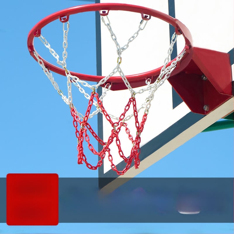 Krepšinio krepšys su geležiniu grandinės tinkleliu, sustiprintas tinklas su 13 kabliukų ir metaliniu rėmu su 12 kabliukų