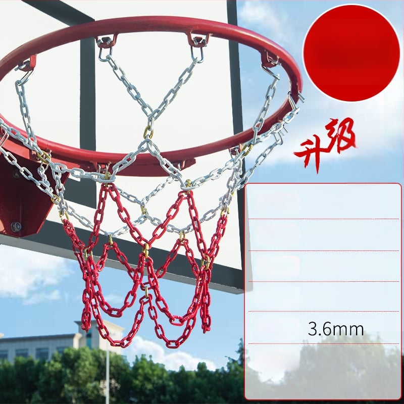 Krepšinio krepšys su geležiniu grandinės tinkleliu, sustiprintas tinklas su 13 kabliukų ir metaliniu rėmu su 12 kabliukų