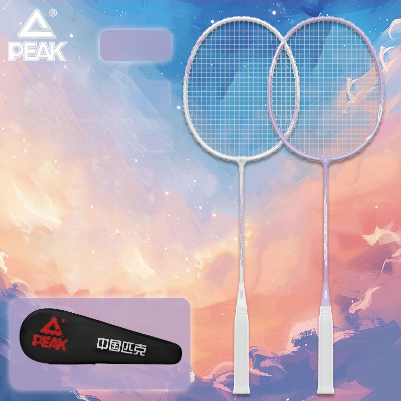 Badmintono raketė su anglies pluošto rėmu, ultralengva, 95–100 g, rankenos storis G5, nailoniniai siūlai, tiesus smūgis, treniruotei