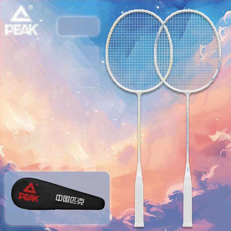 Badmintono raketė su anglies pluošto rėmu, ultralengva, 95–100 g, rankenos storis G5, nailoniniai siūlai, tiesus smūgis, treniruotei