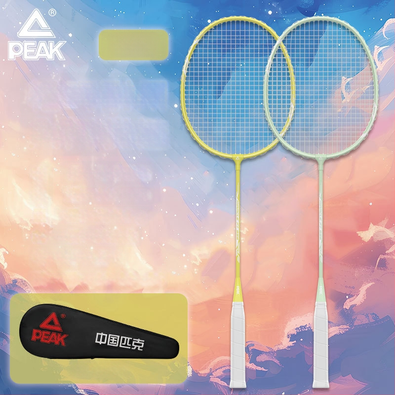 Badmintono raketė su anglies pluošto rėmu, ultralengva, 95–100 g, rankenos storis G5, nailoniniai siūlai, tiesus smūgis, treniruotei