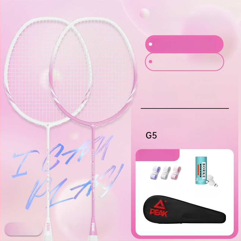 Badmintono raketė su anglies pluošto rėmu, ultralengva, 95–100 g, rankenos storis G5, nailoniniai siūlai, tiesus smūgis, treniruotei