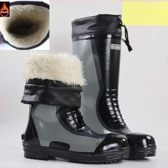 Meeste kõrged vihmasaapad kummist tallaga, libisemiskindlad, soojad ja vastupidavad