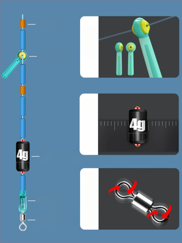 Žvejybos linijų rinkinys – nailono siūlai, tinkamas upėms ir ežerams, ilgis 3.6-8.1 m