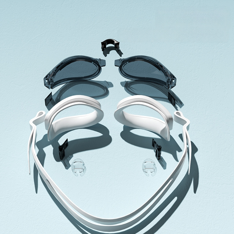 RESHEIR Anti-fog peldēšanas briļes pieaugušajiem, PC lēcas, piemērotas miopijai, acu aizsardzība