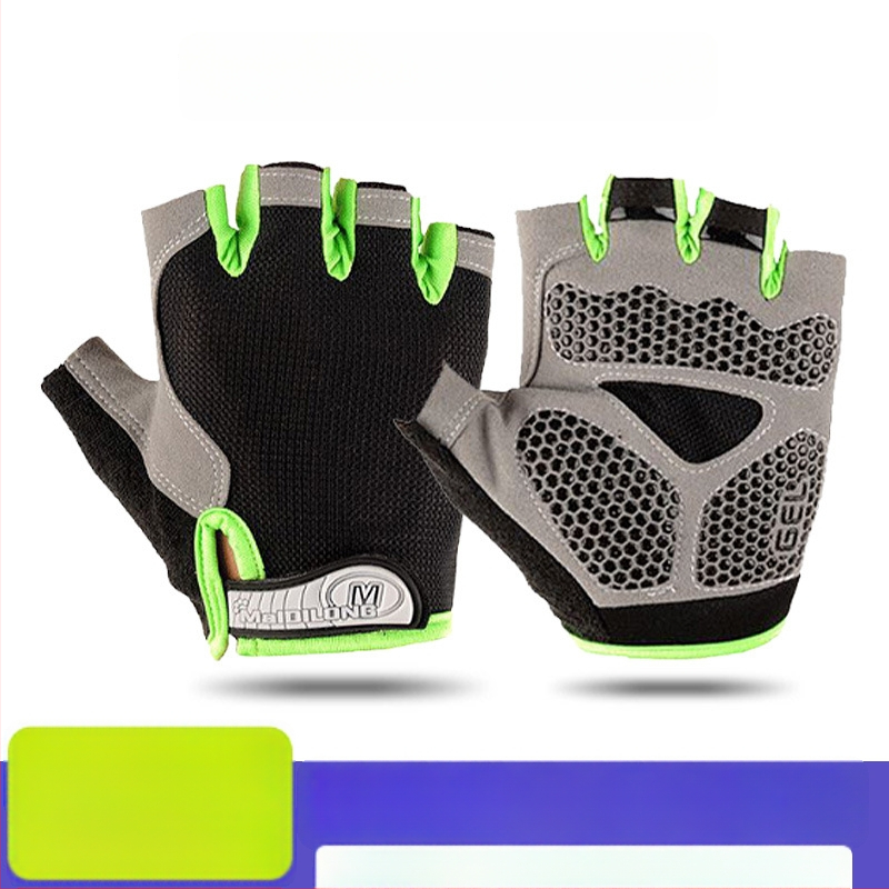 Velosipēdu cimdi ar daļējiem pirkstiem, universāli, pieaugušie, neilons, izturīgi pret nolietojumu