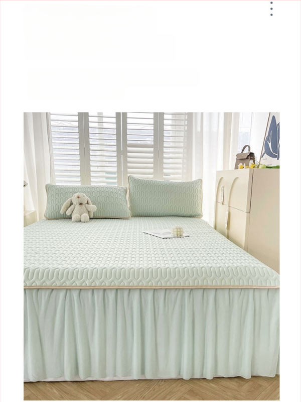 3 dalių latekso vėsinimo kilimėlių komplektas lovai (natūralus lateksas; latekso kiekis 90%+; išspausdintas audinys; universalus stilius; be pritaikymo)