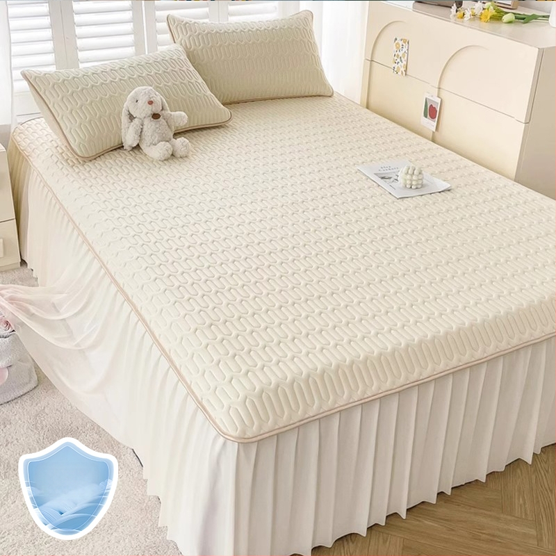 3 dalių latekso vėsinimo kilimėlių komplektas lovai (natūralus lateksas; latekso kiekis 90%+; išspausdintas audinys; universalus stilius; be pritaikymo)