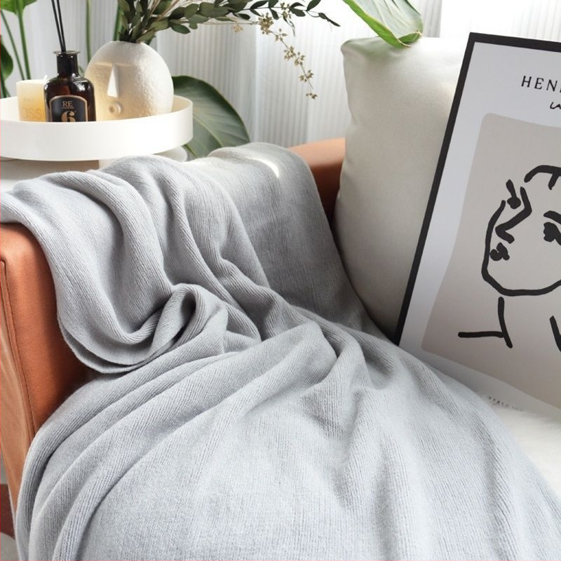 Kötött ágyvég futó, Nordic stílus, akril, egyszínű mintázat, szállodai használatra