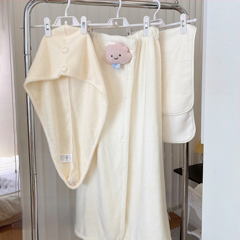 Medvilninis chalatas su krūtinės apsivynimu – greitas džiūvimas, unisex, sugeriantis, skirta rudens naudojimui