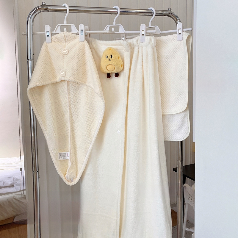 Medvilninis chalatas su krūtinės apsivynimu – greitas džiūvimas, unisex, sugeriantis, skirta rudens naudojimui