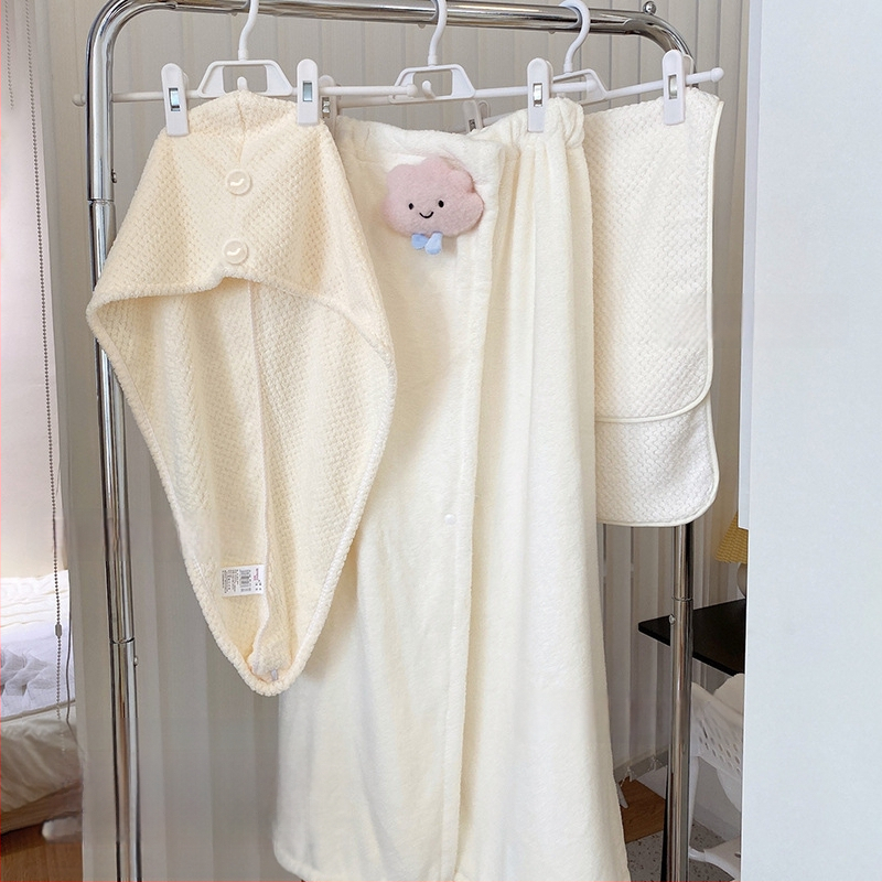 Medvilninis chalatas su krūtinės apsivynimu – greitas džiūvimas, unisex, sugeriantis, skirta rudens naudojimui