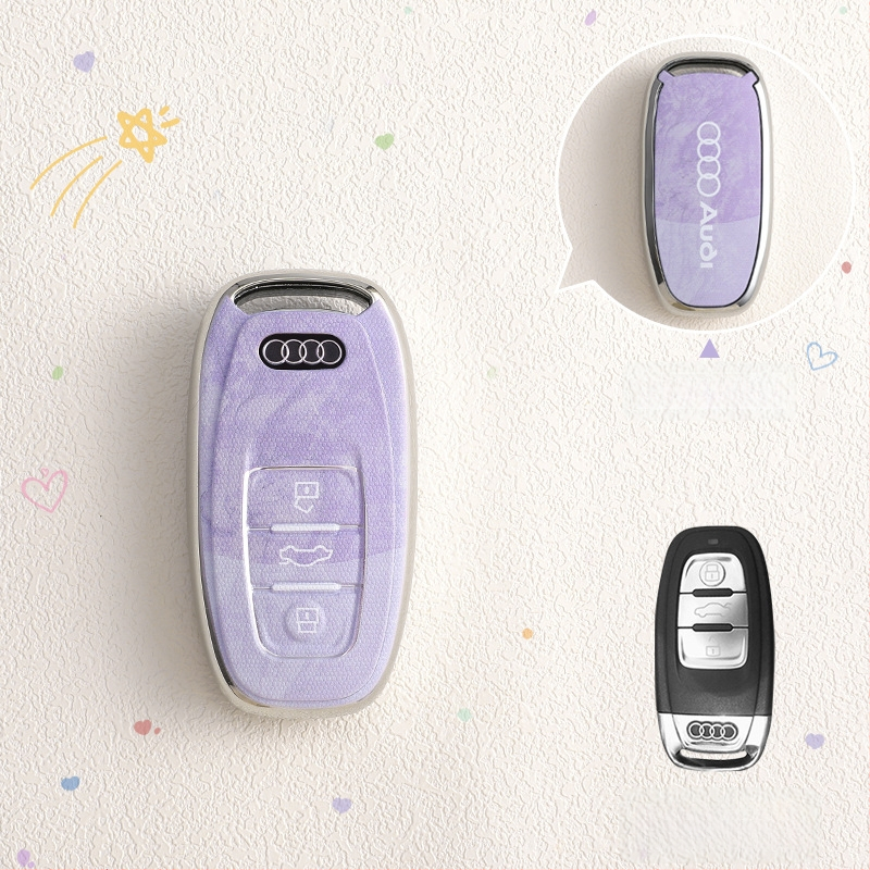 Audi atslēgas TPU korpuss, saderīgs ar A6L/A4L/Q5L/A3/Q3/A7L/Q2L/Q7/A5, pielāgojams, augstas klases kvalitāte