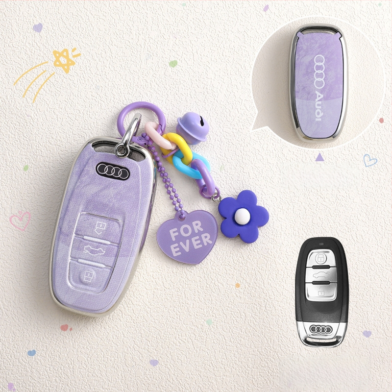 Audi atslēgas TPU korpuss, saderīgs ar A6L/A4L/Q5L/A3/Q3/A7L/Q2L/Q7/A5, pielāgojams, augstas klases kvalitāte