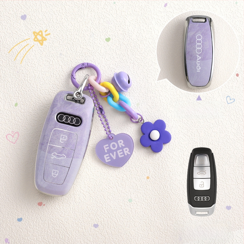 Audi atslēgas TPU korpuss, saderīgs ar A6L/A4L/Q5L/A3/Q3/A7L/Q2L/Q7/A5, pielāgojams, augstas klases kvalitāte