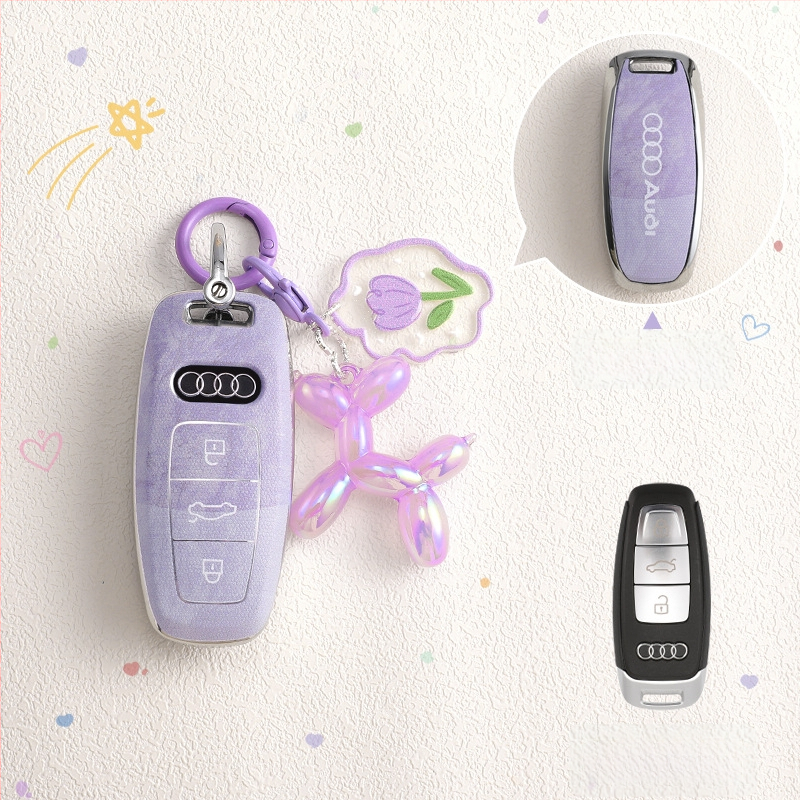 Audi atslēgas TPU korpuss, saderīgs ar A6L/A4L/Q5L/A3/Q3/A7L/Q2L/Q7/A5, pielāgojams, augstas klases kvalitāte