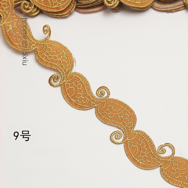 Бродирана дантела за костюми – прежда за бродиране, модел на древни костюми, подходяща за шапки, дрехи и домашен декор