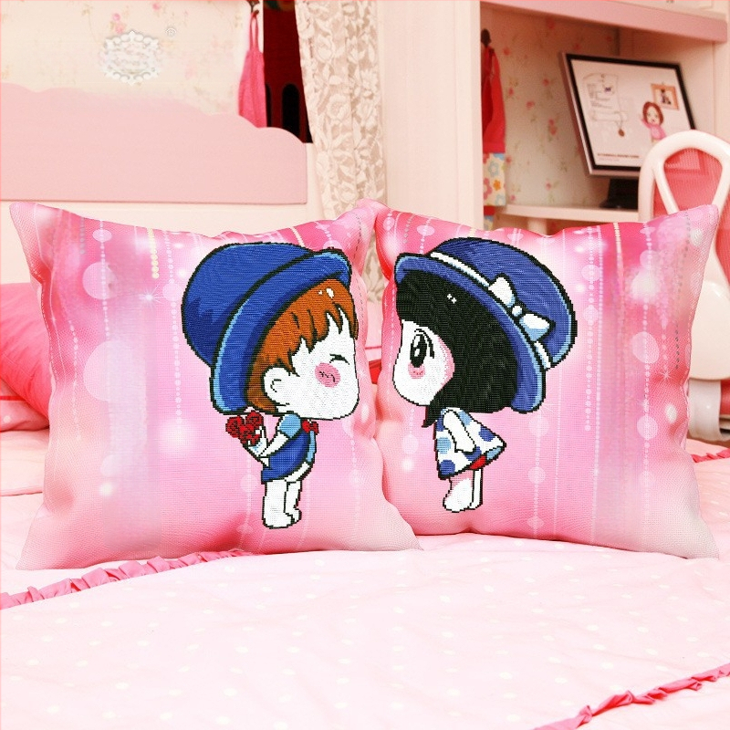 Krusta šuvju spilvens – komplekts ar kokvilnas šuvumu, karikatūras raksts, dzīvojamajai istabai, guļamistabai un studiju telpai