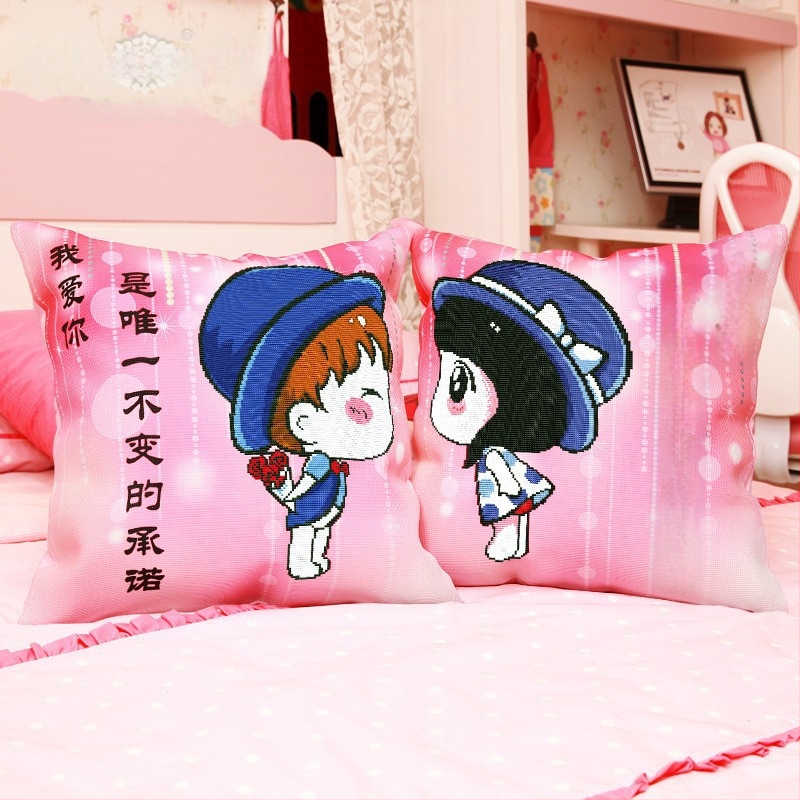 Krusta šuvju spilvens – komplekts ar kokvilnas šuvumu, karikatūras raksts, dzīvojamajai istabai, guļamistabai un studiju telpai